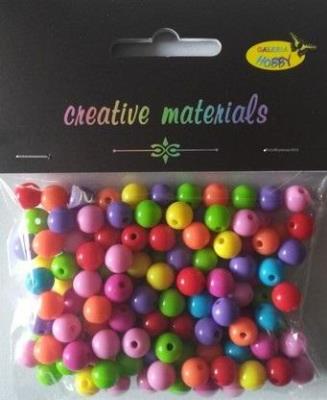 Opakowanie Koraliki okrągłe kolorowe 8mm ok 40g