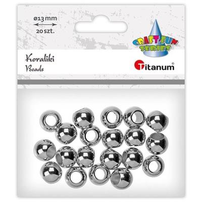 Opakowanie Koraliki plastikowe 13mm 20szt srebrne