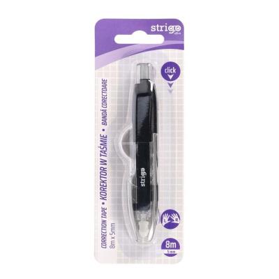 Opakowanie Korektor w taśmie automat. 5mmx8m czarny STRIGO