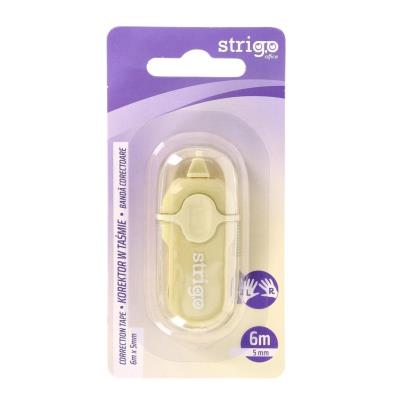 Opakowanie Korektor w taśmie mini 5mmx6m żółty STRIGO