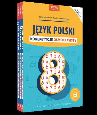 Okładka książki Korepetycje ósmoklasisty Język polski, matematyka, angielski