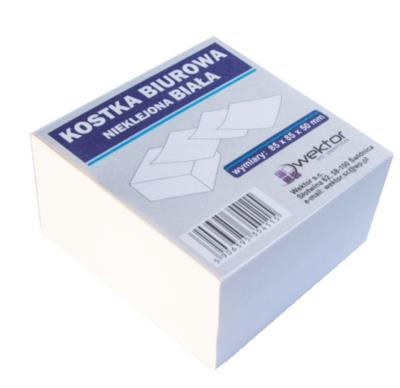 Opakowanie Kostka biała 85x85mm 5cm