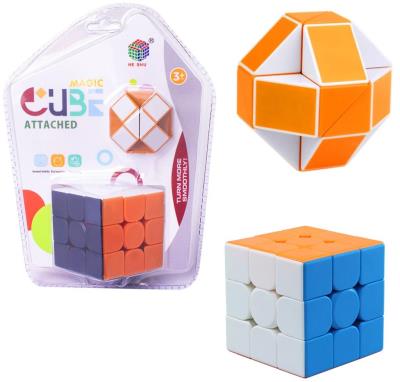 Opakowanie Kostka magiczna + wąż układanka logiczna