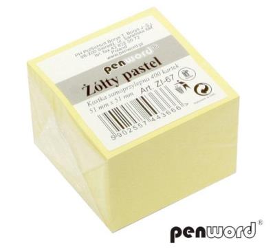 Opakowanie Kostka samoprzylepna pastel żółty 51x51mm 400K