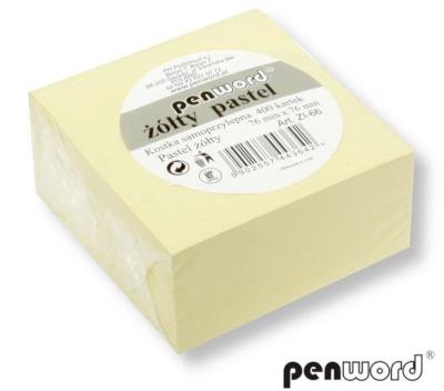 Opakowanie Kostka samoprzylepna pastel żółty 76x76mm 400K