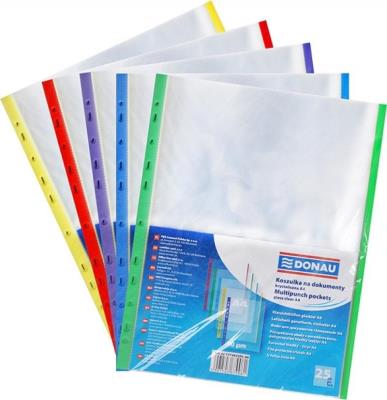 Koszulki PP A4 krystal 40mikr kolorowe 25szt. Wydawca: Donau. SmakLiter.pl Opakowanie Koszulki PP A4 krystal 40mikr kolorowe 25szt