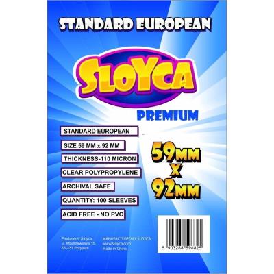 Koszulki Standard European Premium 59x92mm 100szt. Wydawca: SLOYCA. SmakLiter.pl Opakowanie Koszulki Standard European Premium 59x92mm 100szt