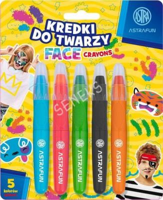 Opakowanie Kredki do malowania twarzy Astrafun 5 kolorów