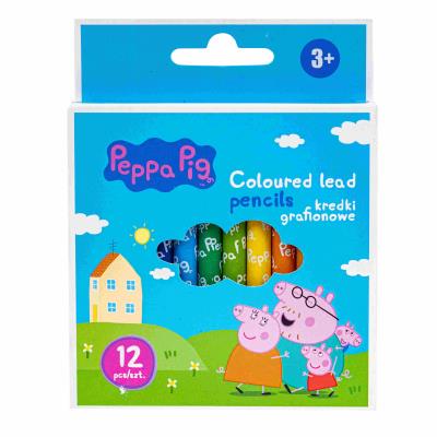 Opakowanie Kredki grafionowe okrągłe Peppa Pig 7/85 mm 12 kolorów