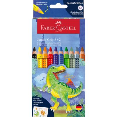 Opakowanie Kredki Jumbo Grip Dinozaury 8 kol. FABER CASTELL