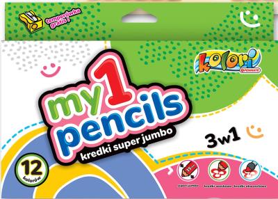 Opakowanie Kredki moje pierwsze Super Jumbo Kolori Penmate 12 kolorów + temperówka TT8312
