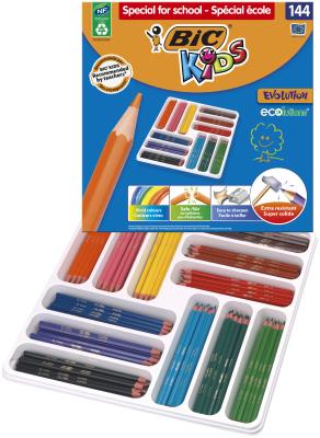 Kredki ołówkowe BIC Kids Evolution Ecolutions pudełko 144szt.. Wydawca: Bic. SmakLiter.pl Opakowanie Kredki ołówkowe BIC Kids Evolution Ecolutions pudełko 144szt.