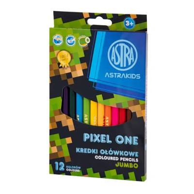 Opakowanie Kredki ołówkowe okrągłe Jumbo Astrakids Pixel One 12 kolorów