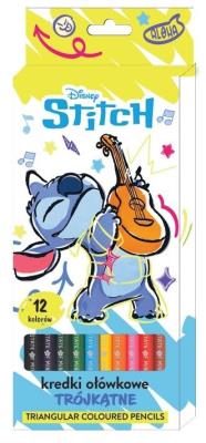Opakowanie Kredki ołówkowe trójkątne 12 kolorów Stitch
