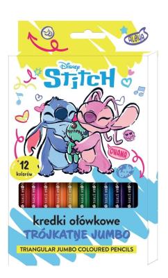 Opakowanie Kredki ołówkowe trójkątne Jumbo 12 kolorów Stitch