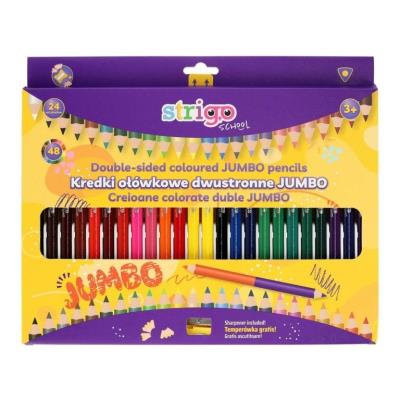Opakowanie Kredki ołówkowe trójkątne Jumbo 24szt STRIGO