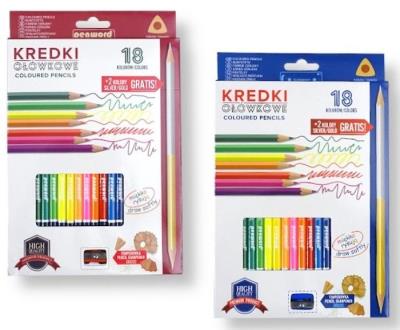 Opakowanie Kredki ołówkowe trójkątne + temperówka 18 kolorów