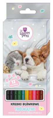 Opakowanie Kredki ołówkowe trójkątne The Sweet Pets 12 kol.