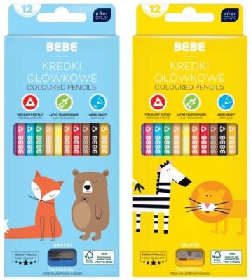 Opakowanie Kredki ołówkowe z temperówką BB Kids 12 kol mix