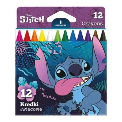 Kredki świecowe Disney Core Stitch 12 kolorów. Wydawca: Patio. SmakLiter.pl Opakowanie Kredki świecowe Disney Core Stitch 12 kolorów