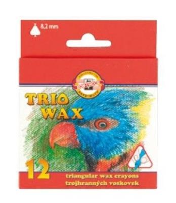 Kredki Trio Wax Jumbo 12 kolorów. Wydawca: Koh-I-Noor. SmakLiter.pl Opakowanie Kredki Trio Wax Jumbo 12 kolorów