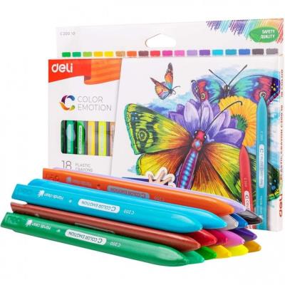 Opakowanie Kredki trójkątne plastik Color Emotio 18 kol DELI