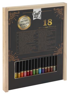 Opakowanie Kredki w drewnianym pudełku 18 kolorów