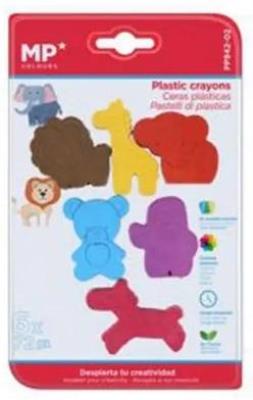 Opakowanie Kredki woskowe kształt zwierzątek 6 kolorów