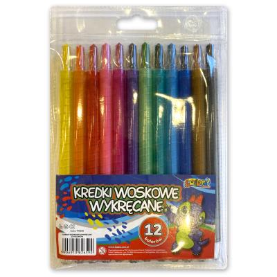 Opakowanie Kredki woskowe wykręcane Dino Penmate kolori 12 kolorów