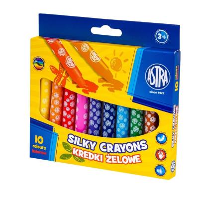 Kredki żelowe wykręcane 10kol Silky ASTRA. Wydawca: ASTRA papiernicze. SmakLiter.pl Opakowanie Kredki żelowe wykręcane 10kol Silky ASTRA
