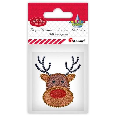 Opakowanie Kryształki samoprzylepne głowa renifera 51x57mm