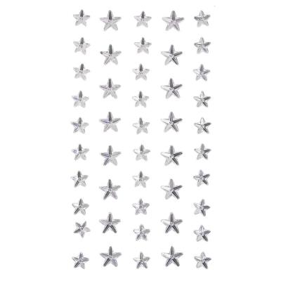 Opakowanie Kryształki samoprzylepne gwiazdki srebrne 46szt