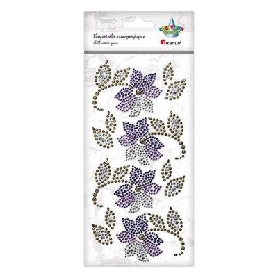 Opakowanie Kryształki samoprzylepne kwiaty 12szt