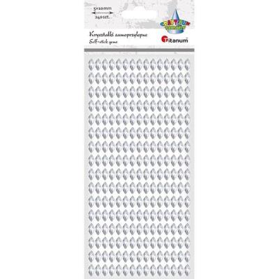Opakowanie Kryształki samoprzylepne markizy 24szt srebrne