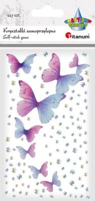 Opakowanie Kryształki samoprzylepne Motyle i dżety 117szt