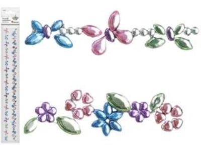 Opakowanie Kryształki samoprzylepne na pasku Kwiaty 2szt