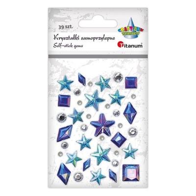 Opakowanie Kryształki samoprzylepne niebieskie mix 39szt