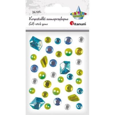 Opakowanie Kryształki samoprzylepne niebiesko-zielone 33szt
