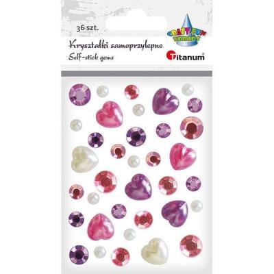 Opakowanie Kryształki samoprzylepne różowo-białe 36szt