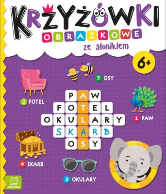 Okładka książki Krzyżówki obrazkowe ze słonikiem