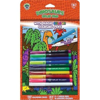 Opakowanie Książeczka z magicznymi mazakami Dinozaury