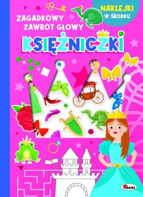 Księżniczki - wypukłe naklejki. Zagadkowy zawrót głowy. Autor: Natalia Kawałko-Dzikowska. SmakLiter.pl Okładka książki Księżniczki - wypukłe naklejki. Zagadkowy zawrót głowy
