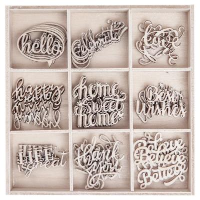 Opakowanie Kształty z drewna słowa 45szt