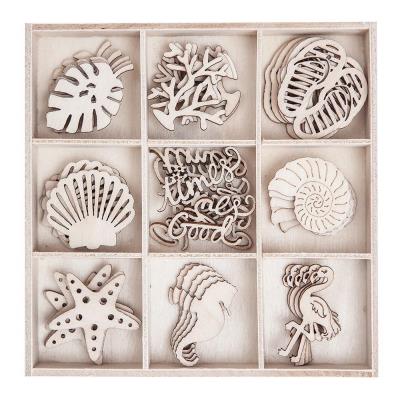 Opakowanie Kształty z drewna wakacje 45szt