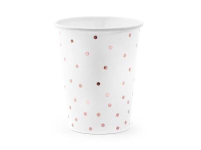 Opakowanie Kubeczki Kropki białe 260ml 6szt