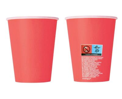 Opakowanie Kubeczki papierowe czerwone 270ml 8szt