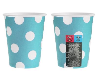Opakowanie Kubeczki papierowe groszki błękitne 270ml/6szt