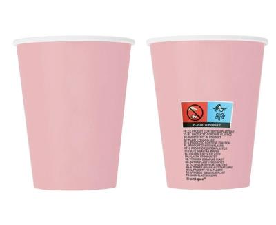Opakowanie Kubeczki papierowe jasnoróżowe 270ml 8szt