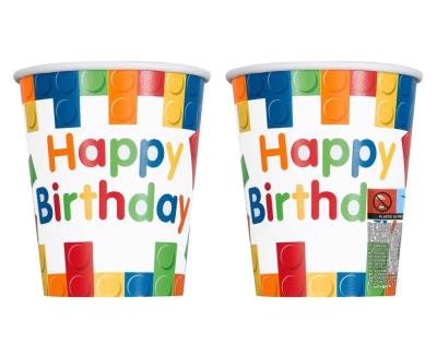 Opakowanie Kubeczki papierowe Klocki 266ml 8szt