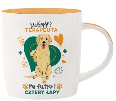 Opakowanie Kubek dla psiarza - Najlepszy terapeuta ma futro..